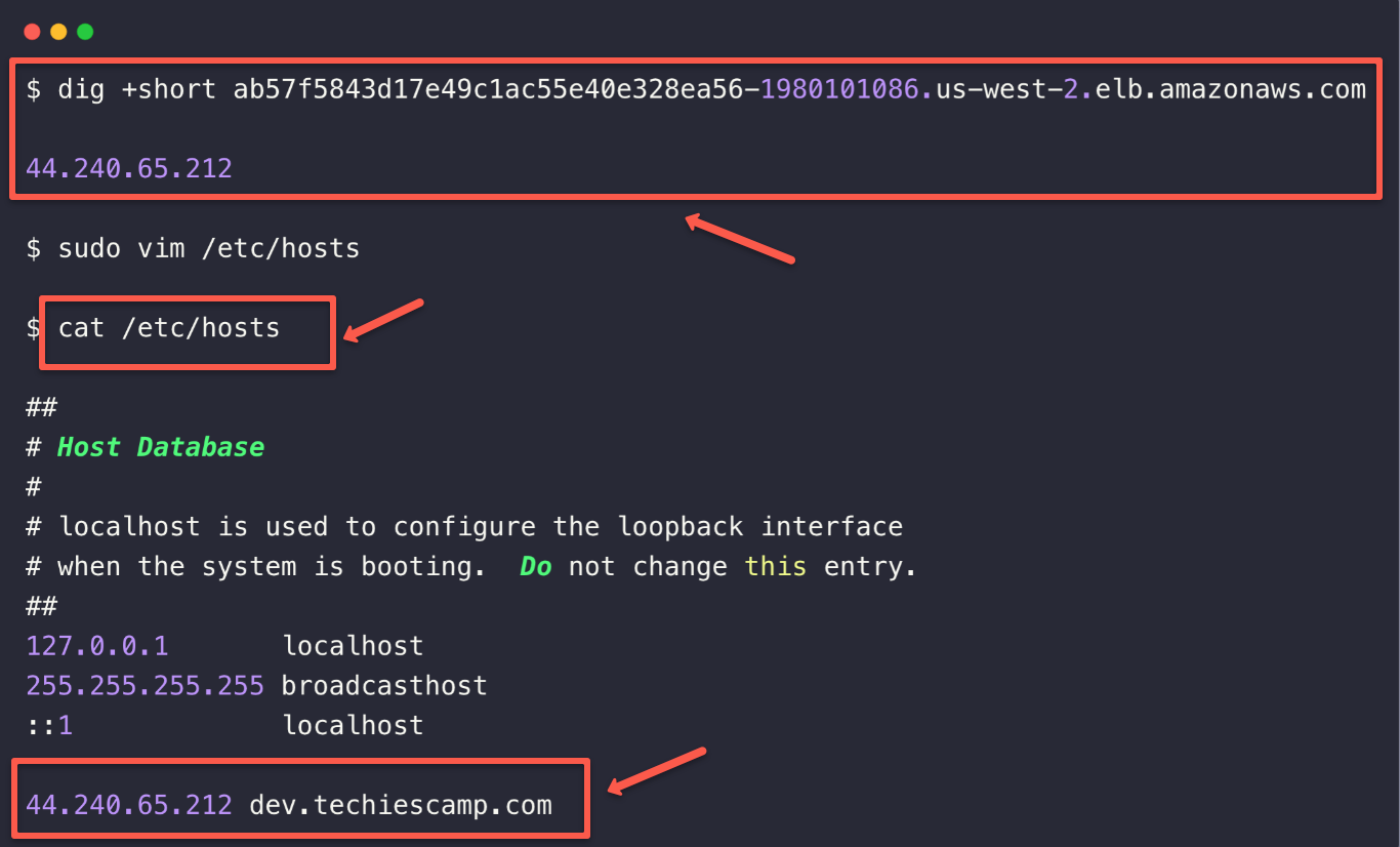 local dns resolution for the load balancer provisioned by the gateway apli controller