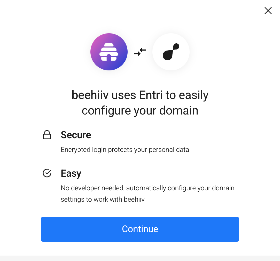 Configure Beehiiv with Entri