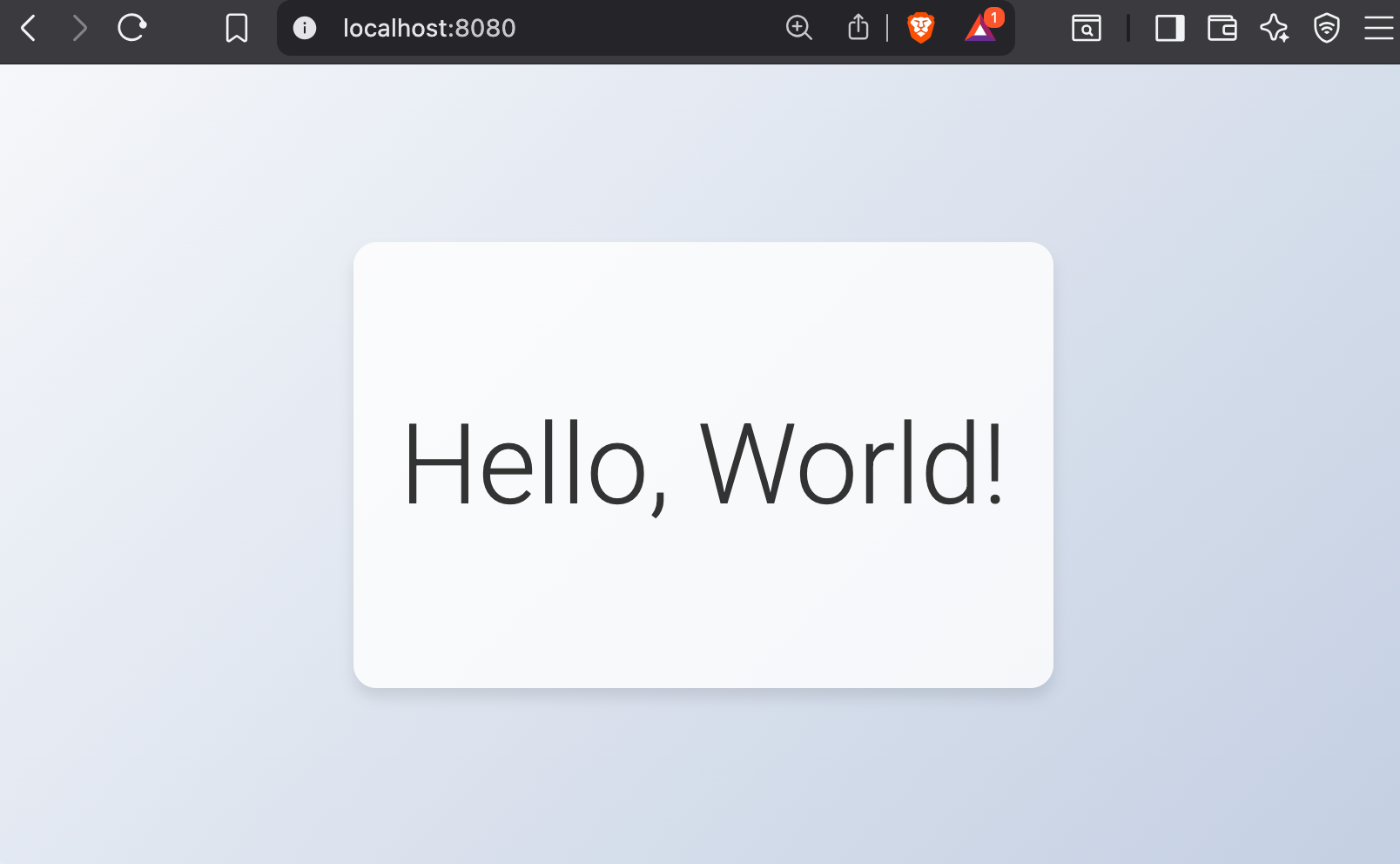 the web page of the golang application