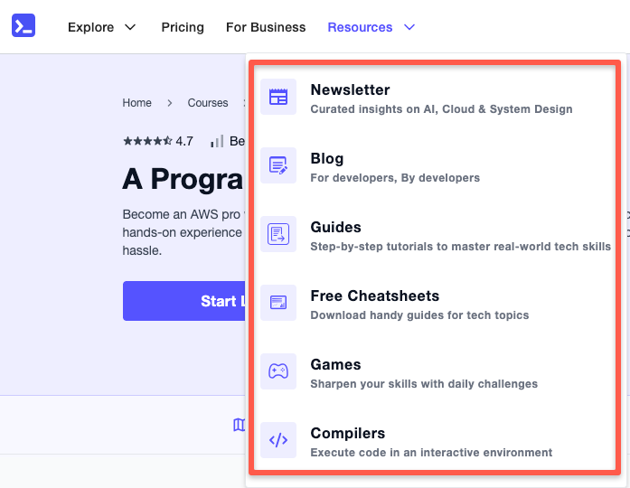 available resources Interface in educative.io