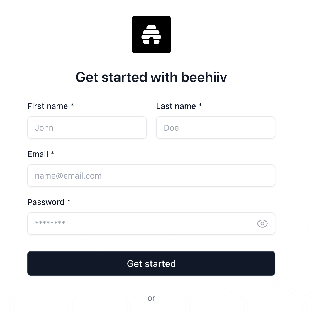 To create new account