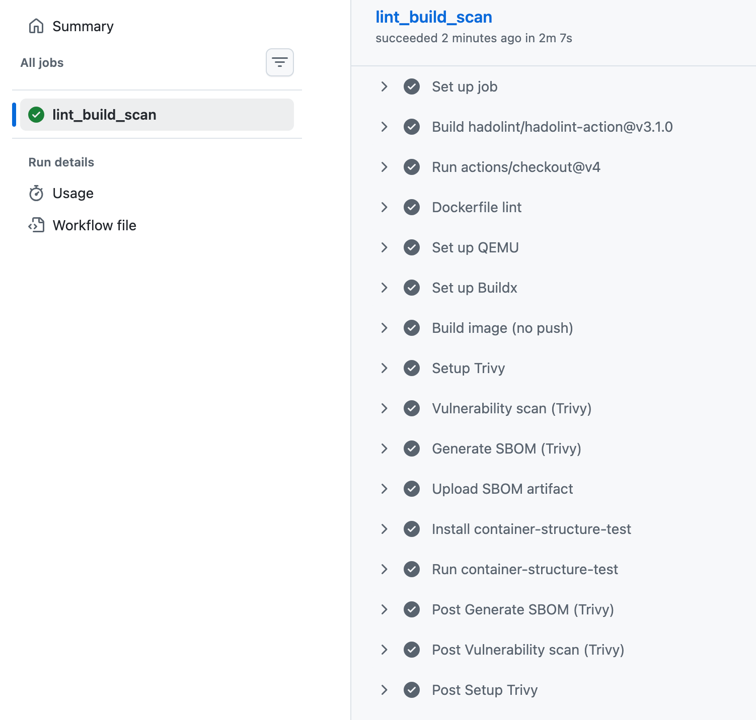 step runned in pr build