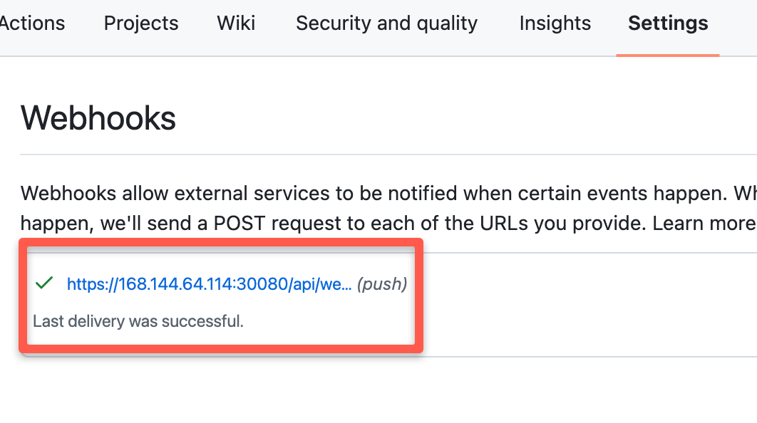 argocd webhook configured