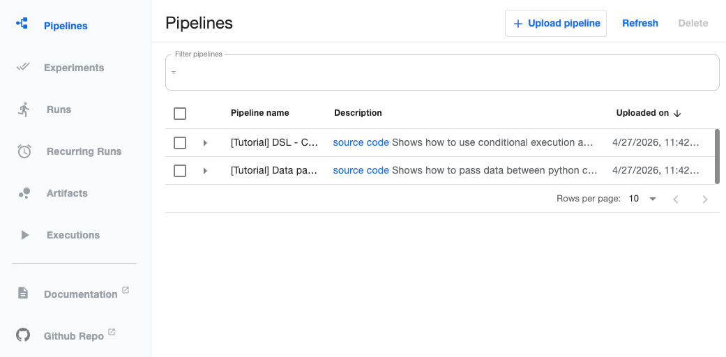 kubeflow pipeline ui