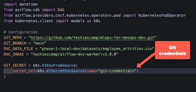 dag file example with git credentials