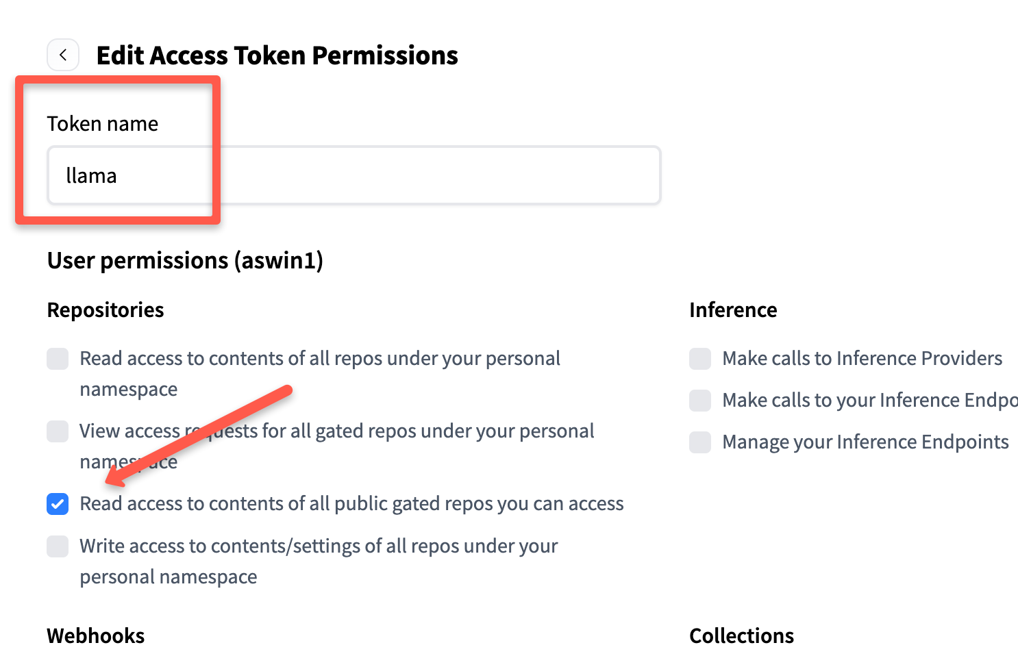 creating huggingface access token