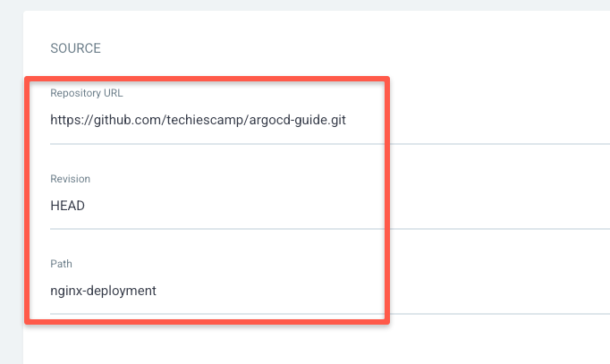 create an application in argocd