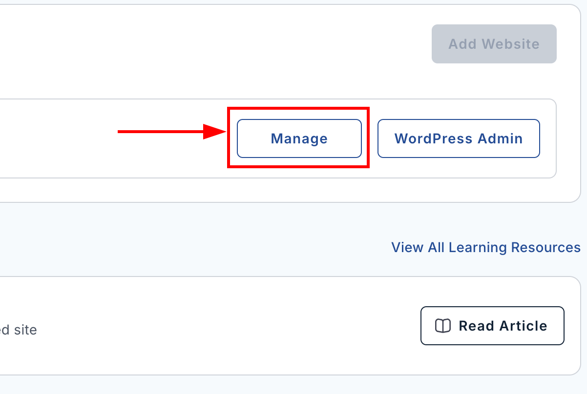 Click the manage button