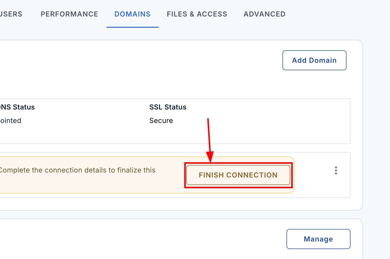 Now click the Finish Connection