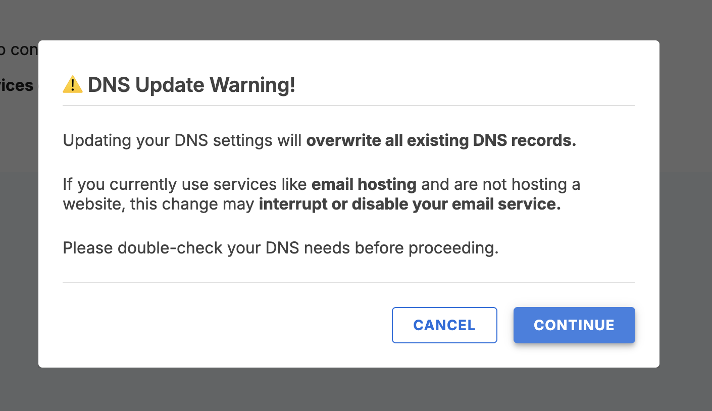 click the continue button to continue the process