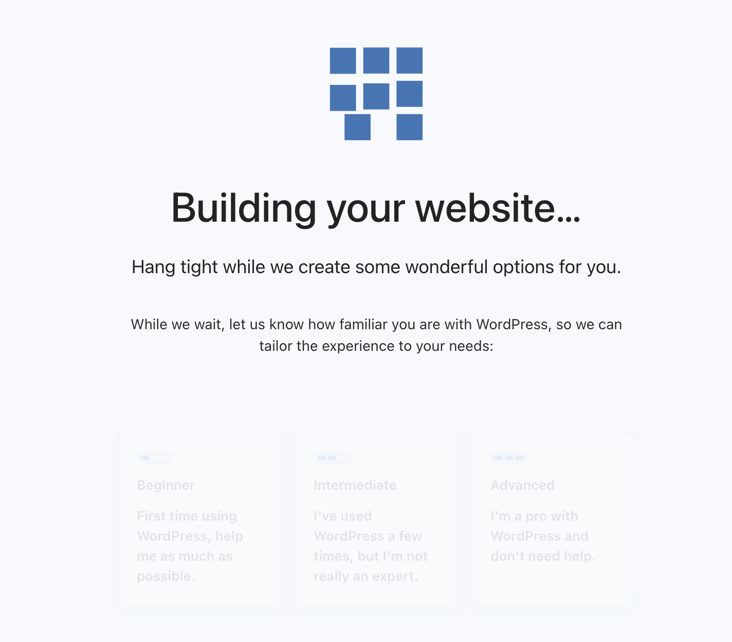 Bluehost is taking time is create a website
