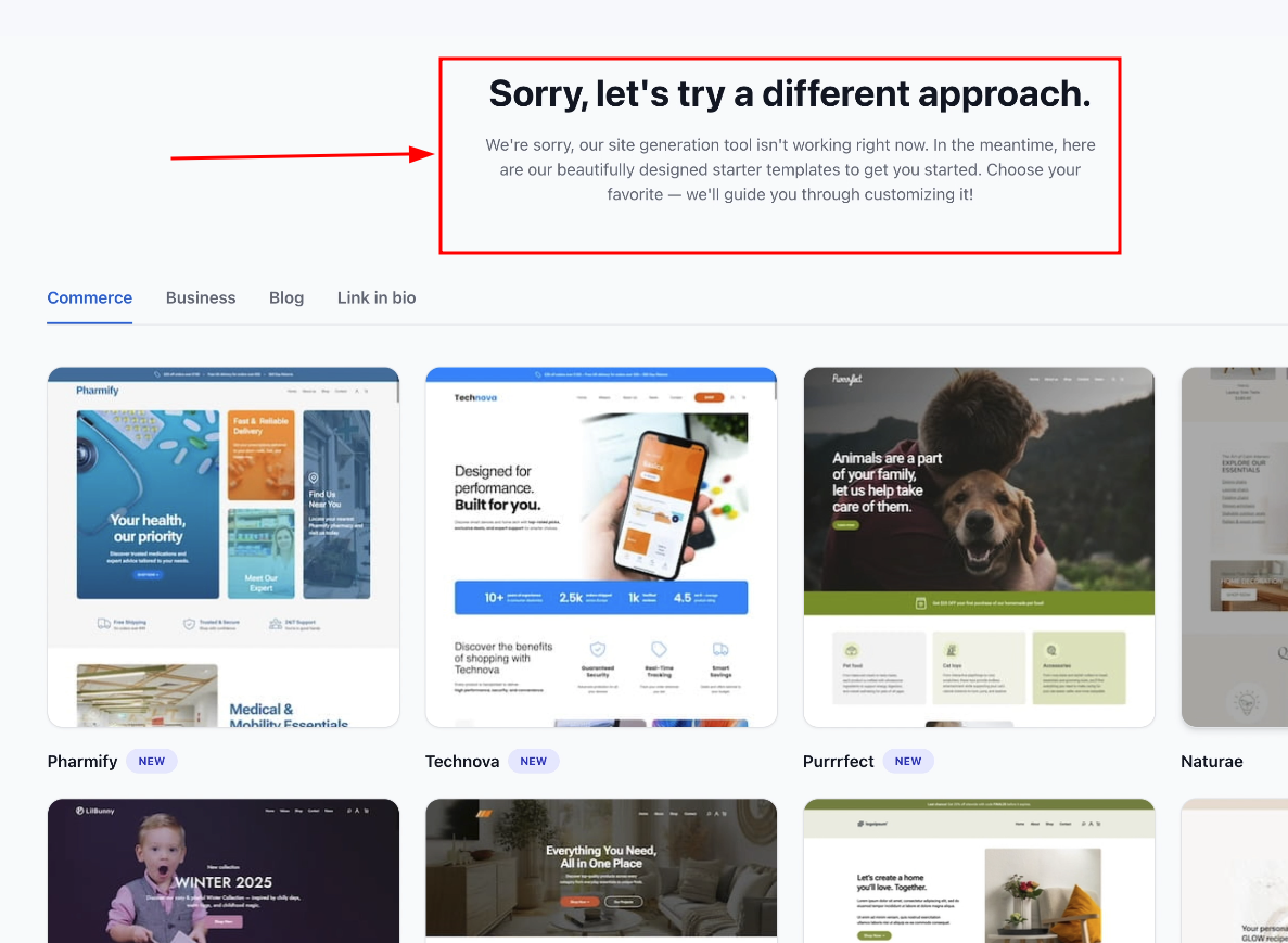there is a error caused while creating website. But it is not a problem