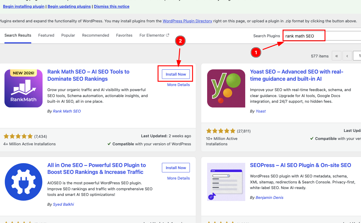 browsing page for WordPress plugins