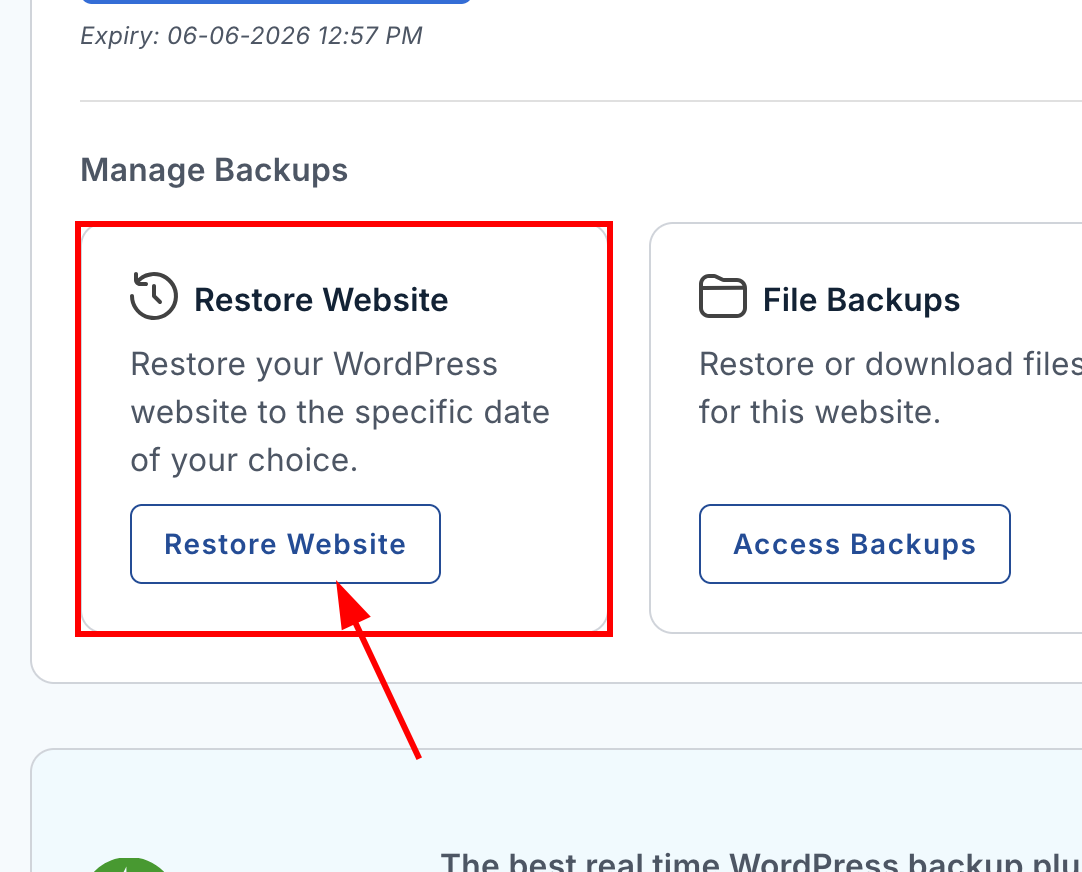 Click the restore button