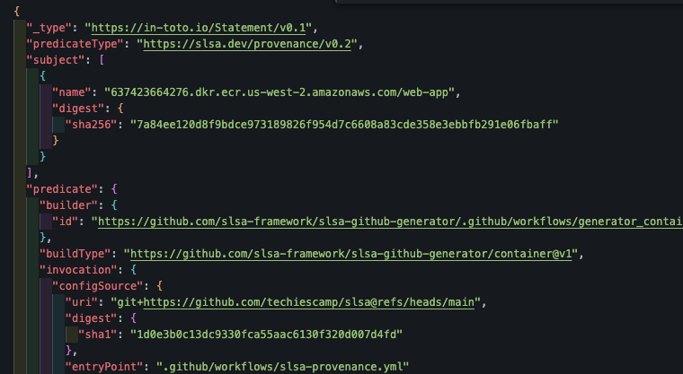 slsa provenance file sturcture
