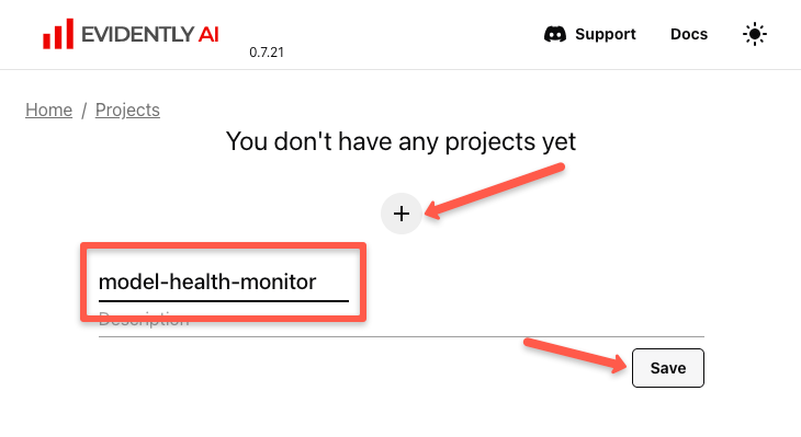 create project on evidently ai