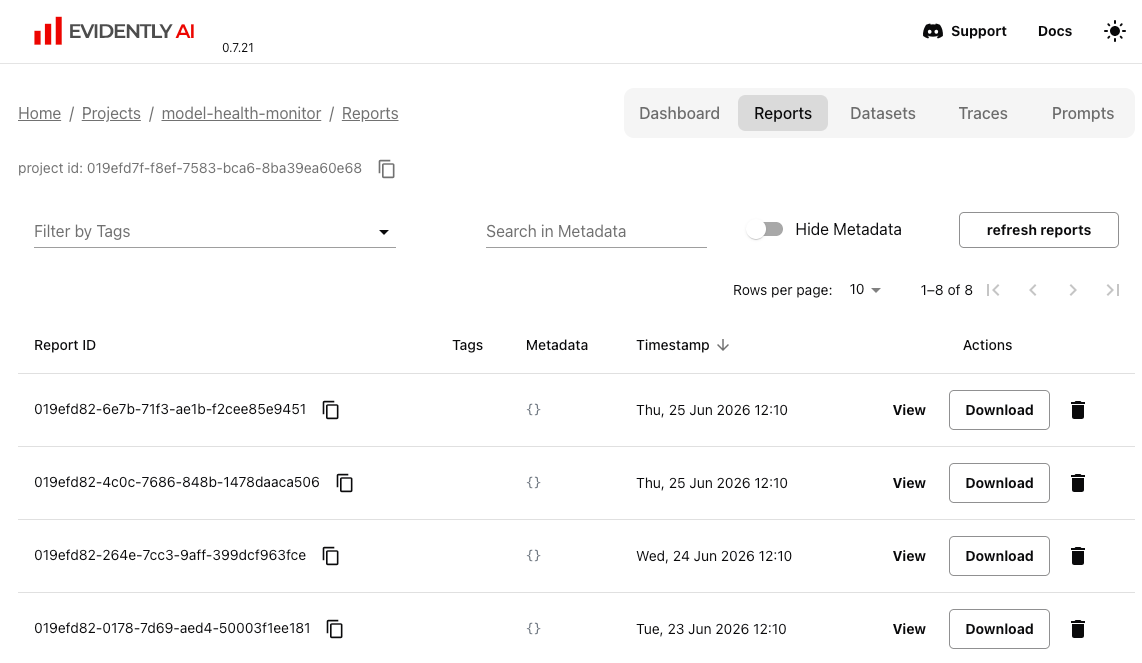 tracking model perforamce using evidently ai