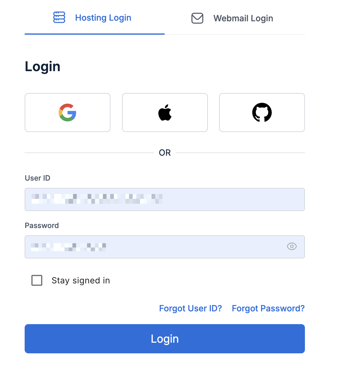 Enter the credentials and login to the Bluehost dashboard
