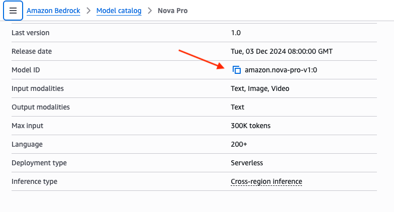 Amazon's Nove Pro models endpoint