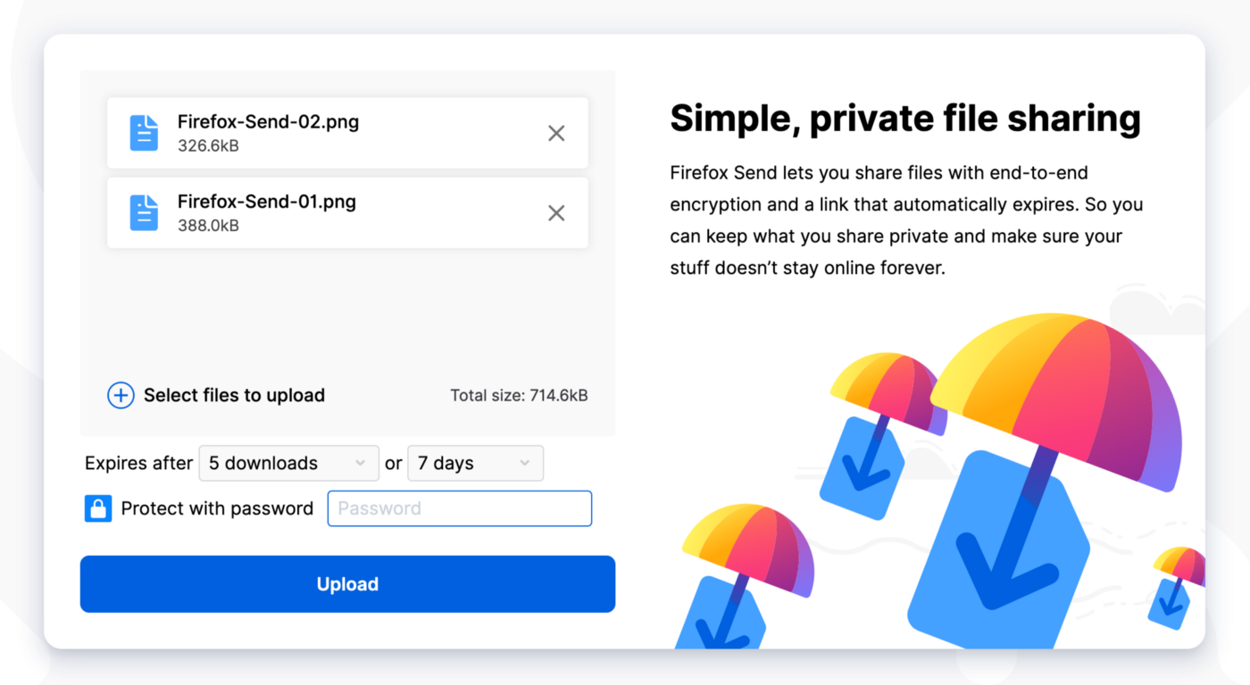 The file options window.