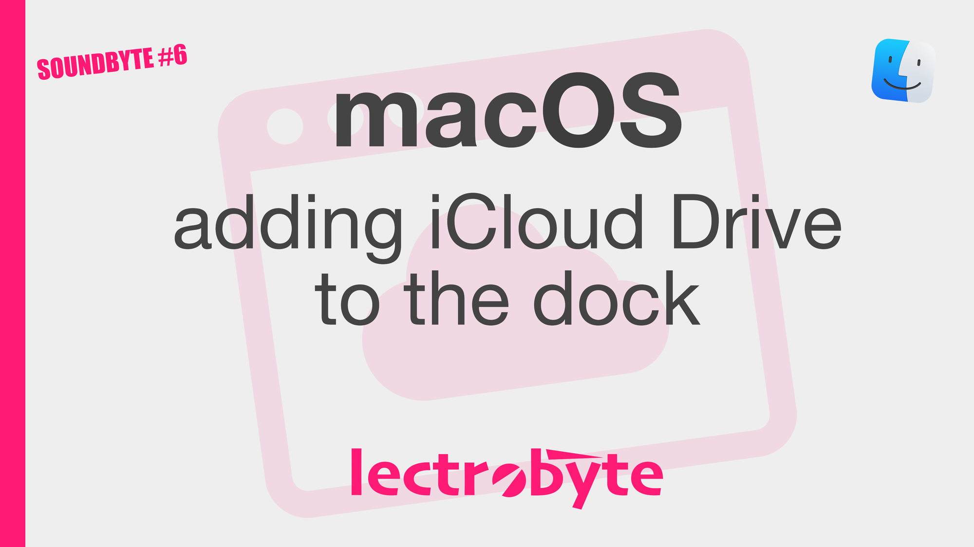 SOUNDBYTE #6 macOS Adding iCloud Drive to the Dock artwork. Icon by Sergey Demushkin @ The Noun Project.