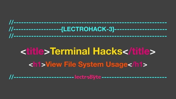 LECTROHACK #3 Terminal Hacks: View File System Usage artwork.