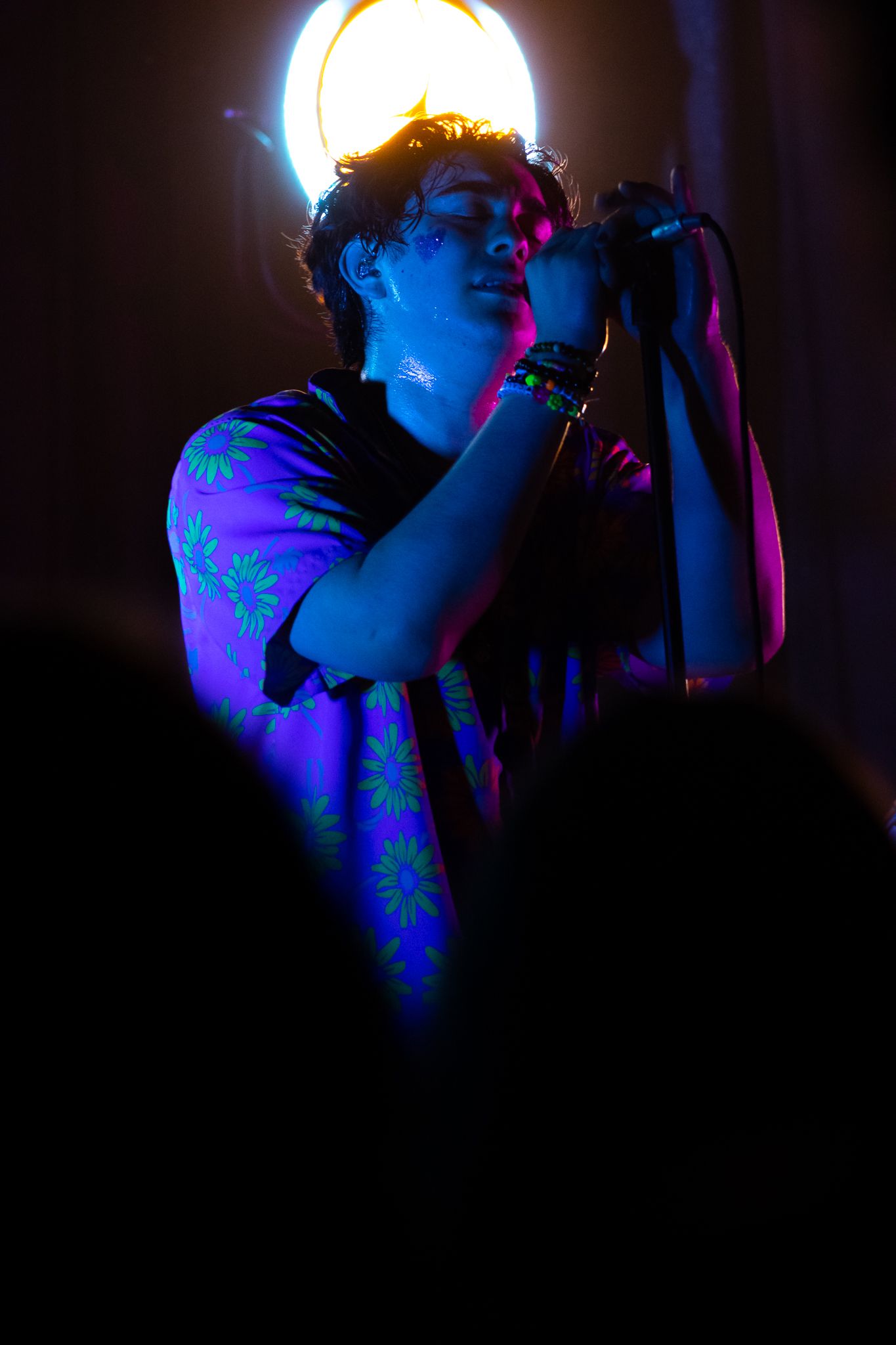 Calvin Langman of The Happy Fits performs on stage at Toulouse Theatre on Apr. 26, 2023.