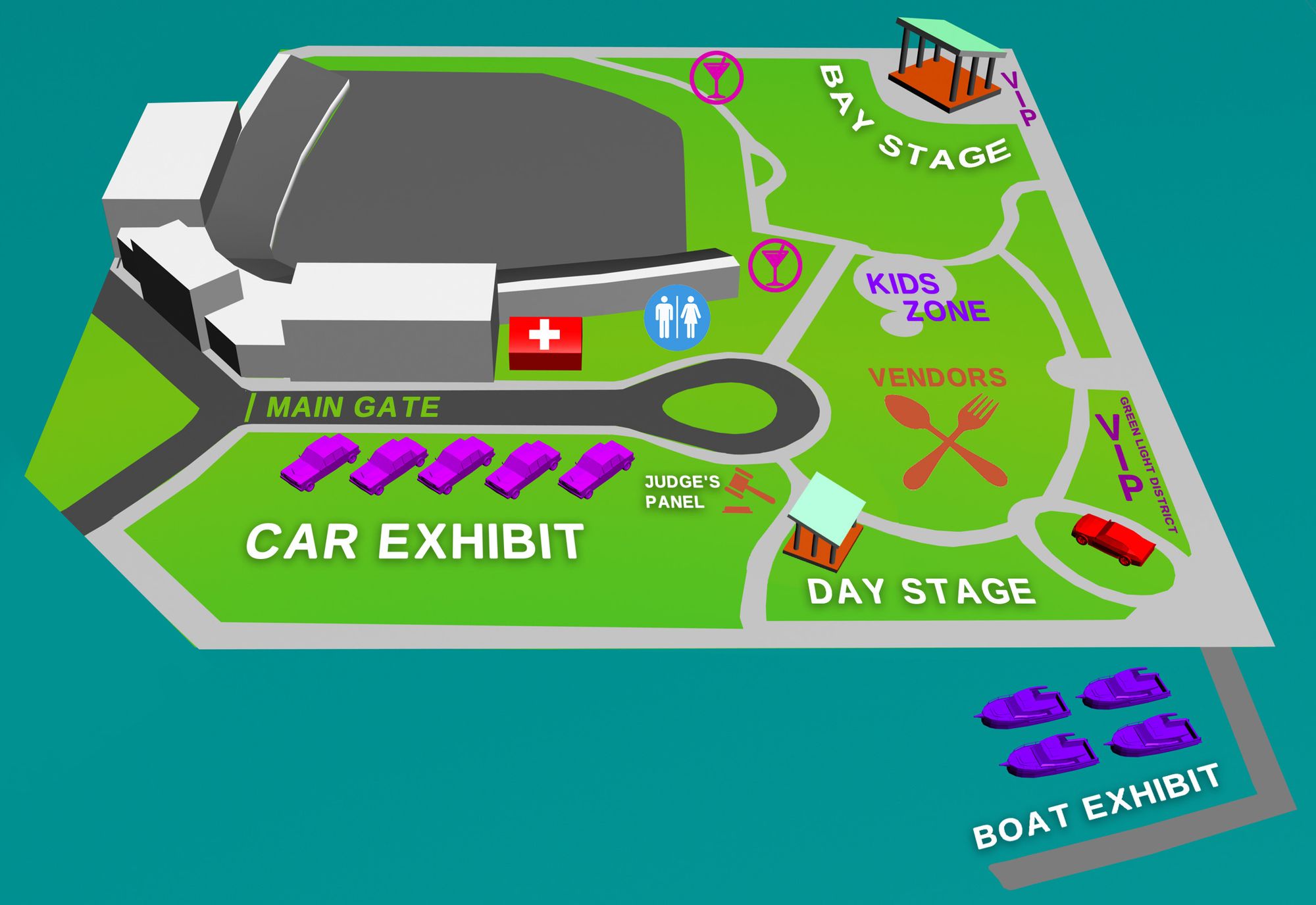 Official Rolling By The Bay Festival map.
