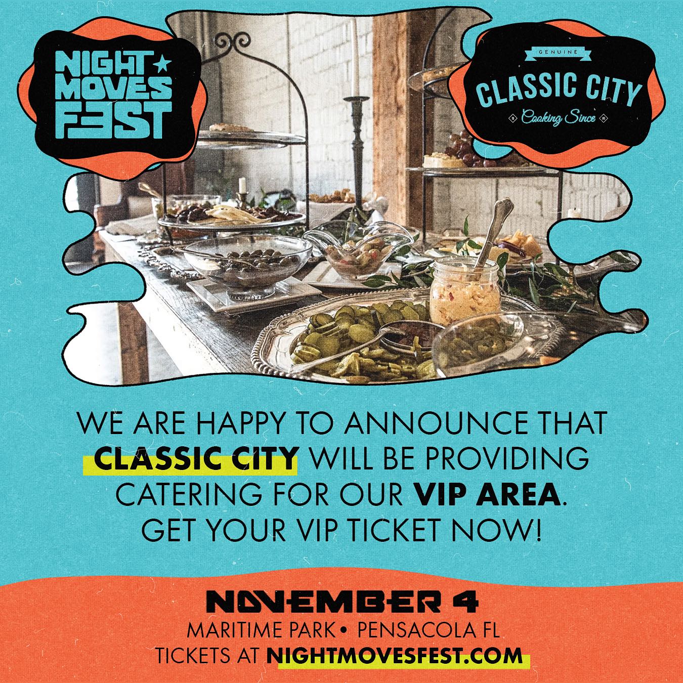 Classic City catering announcement for VIP attendees