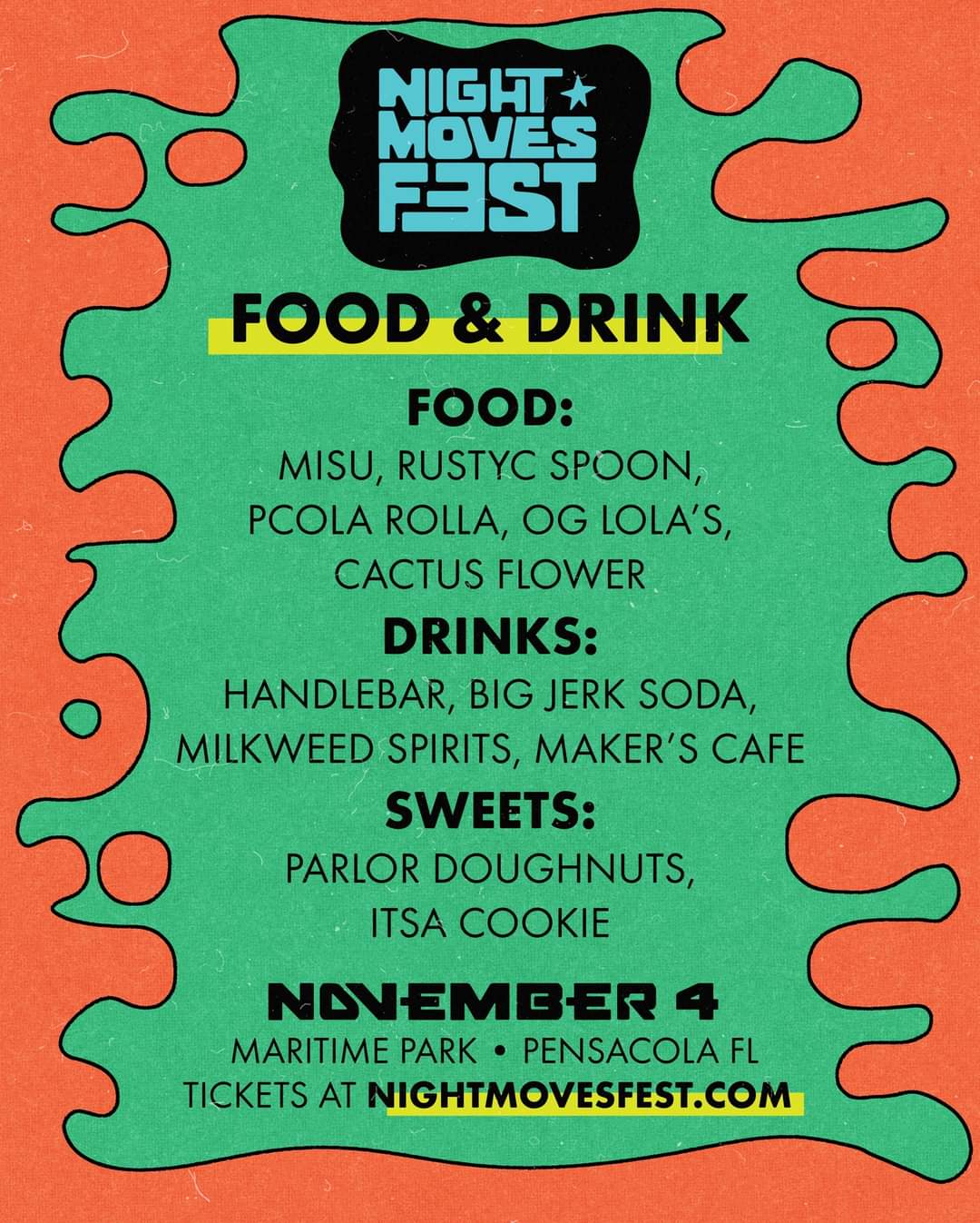 Night Moves Fest food and beverage vendors