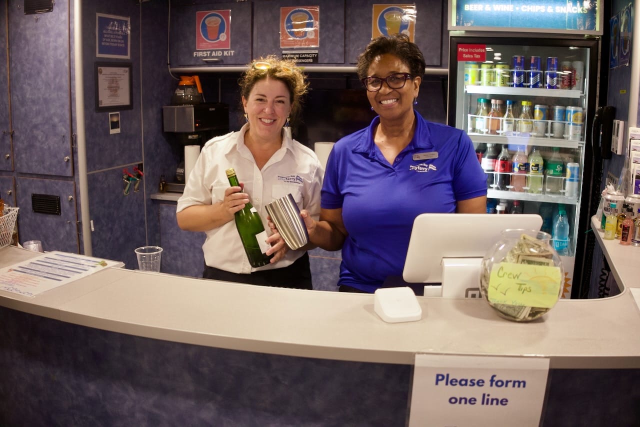 Misty and Susan slinging cocktails and other tasty beverages.