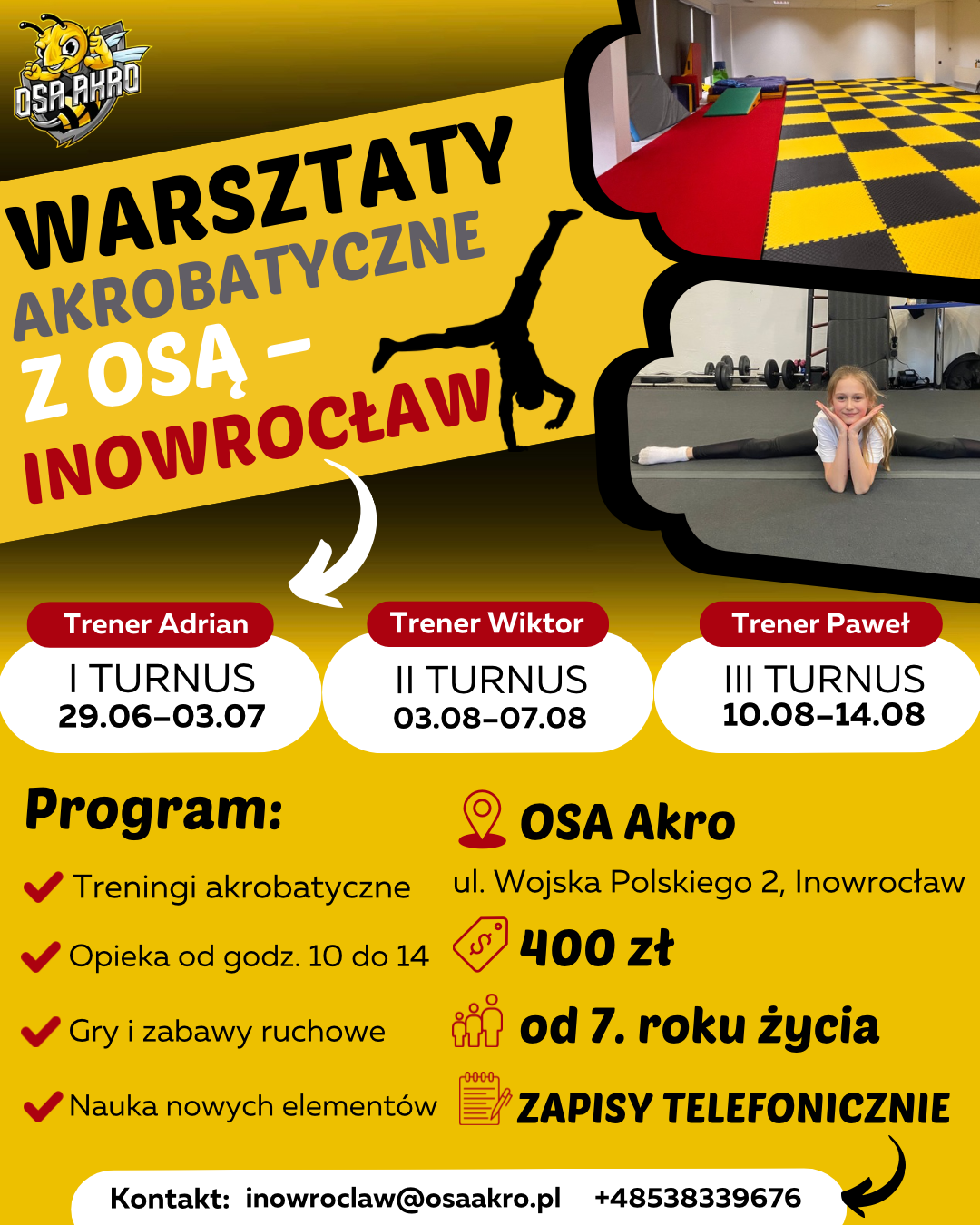 Warsztaty Akrobatyczne z OSĄ w Inowrocławiu – ZAPISZ SIĘ!
