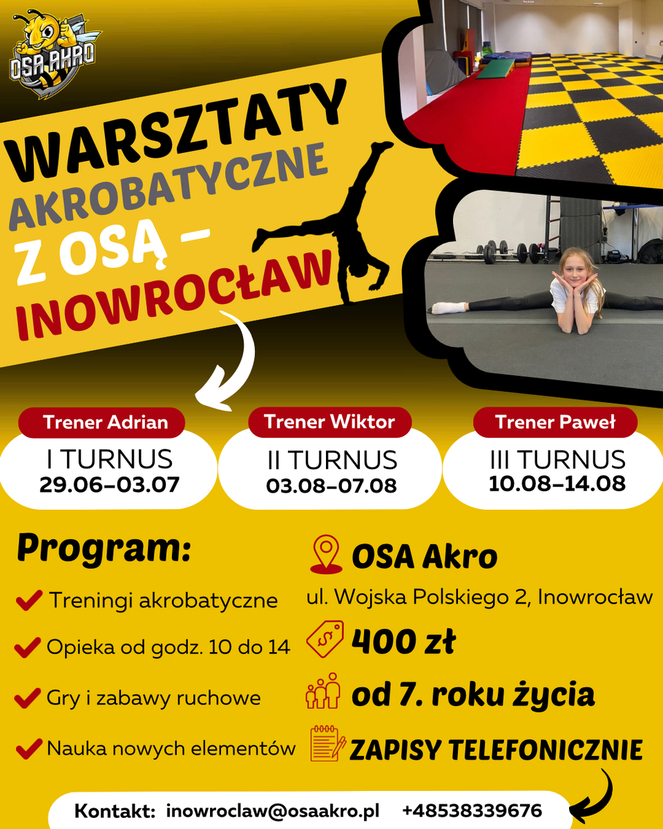 Warsztaty Akrobatyczne z OSĄ w Inowrocławiu – ZAPISZ SIĘ!