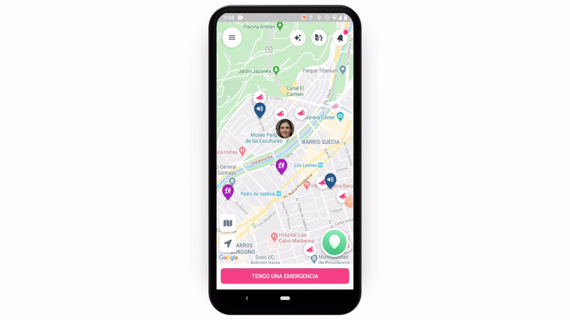 Ejemplo de cómo quitar del mapa y silenciar las notificaciones del reporte de "Disturbios".