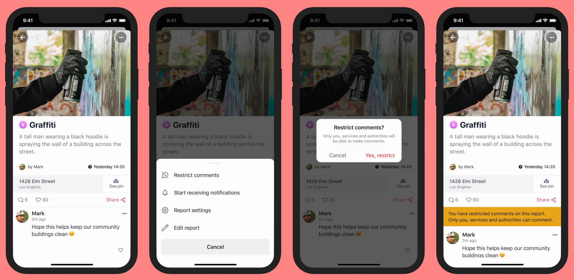 Cómo restringir los comentarios de tu reporte.