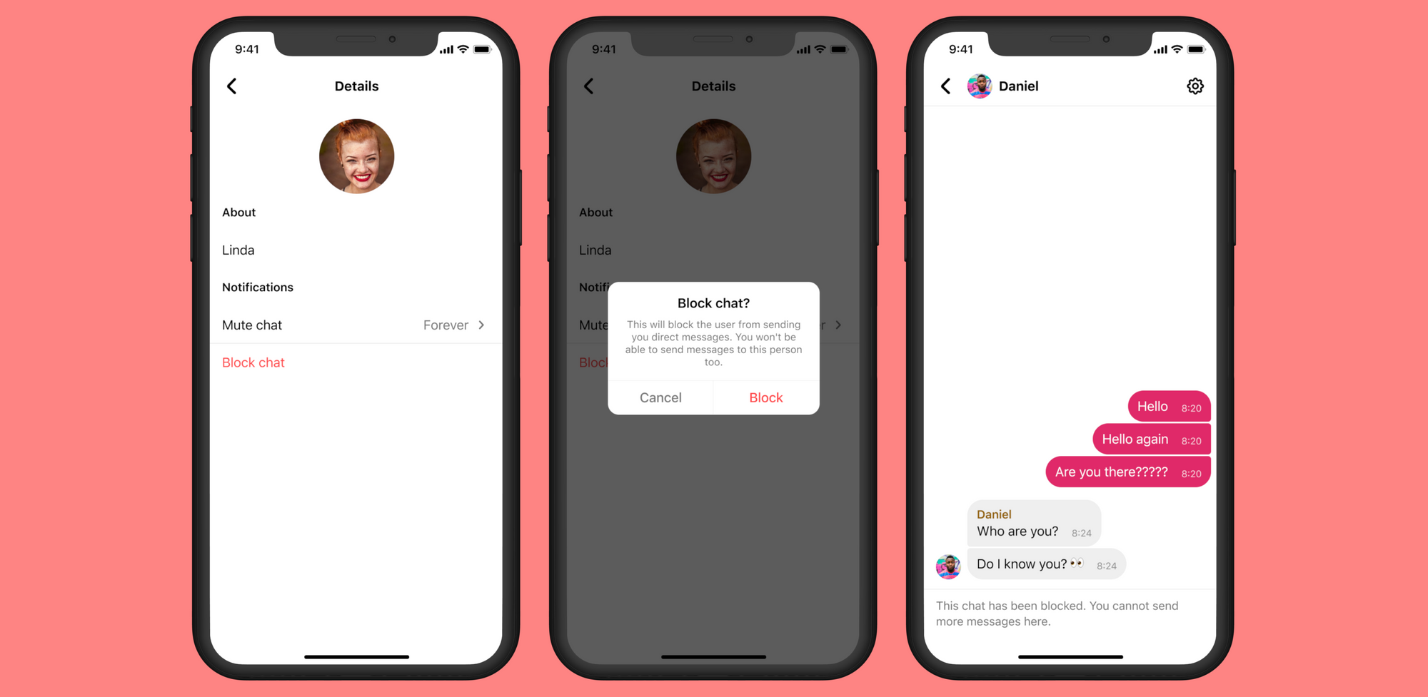 Puedes bloquear un chat cuando quieras.