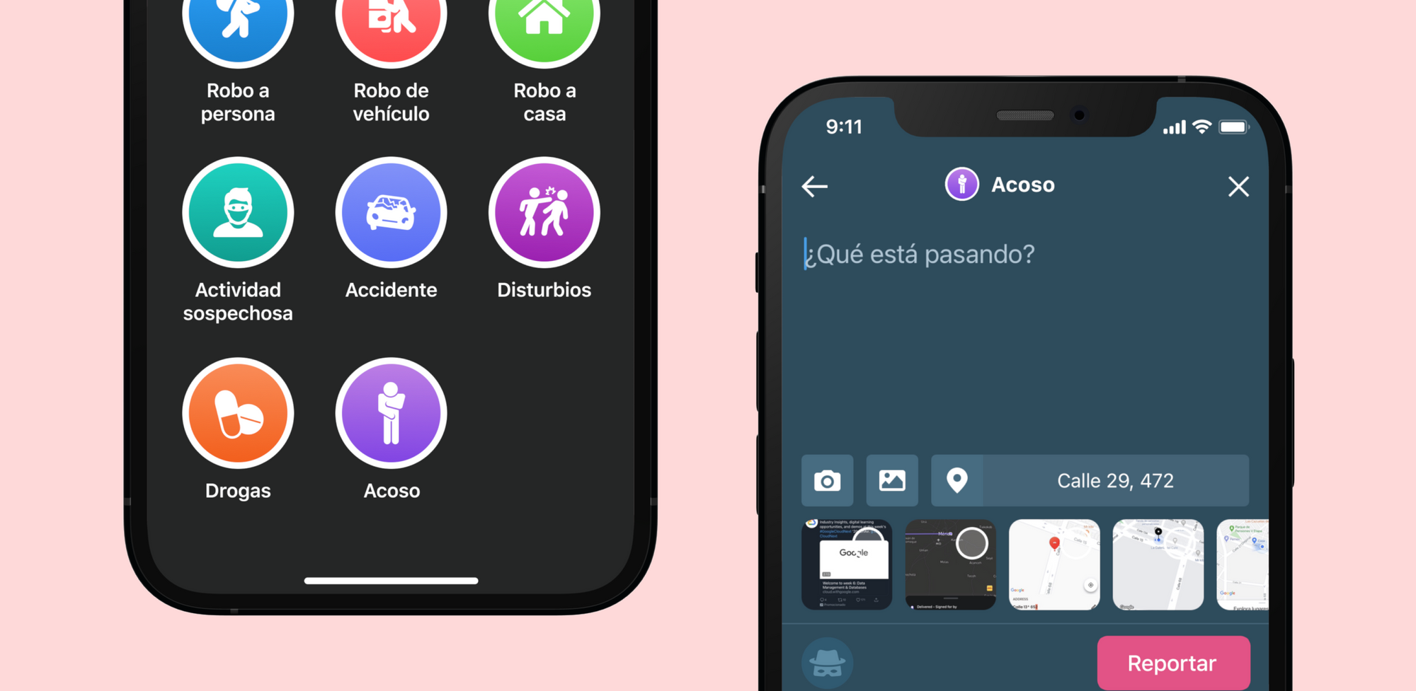 El botón de Acoso también te permite denunciar anónimamente.