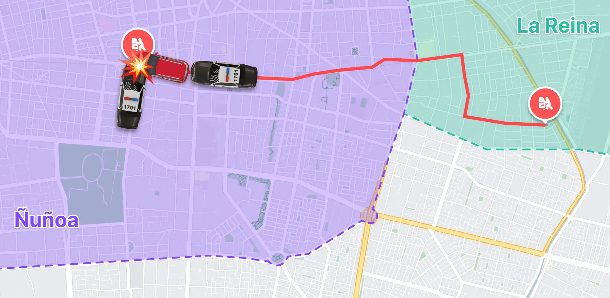 La persecución terminó con la detención los delincuentes en la comuna de Ñuñoa.