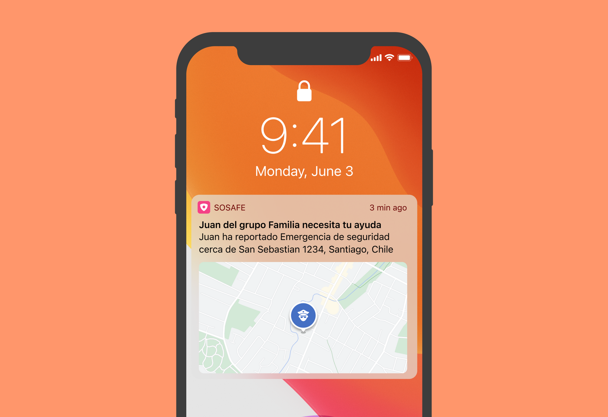 Notificación sobre una emergencia que tiene un miembro del grupo