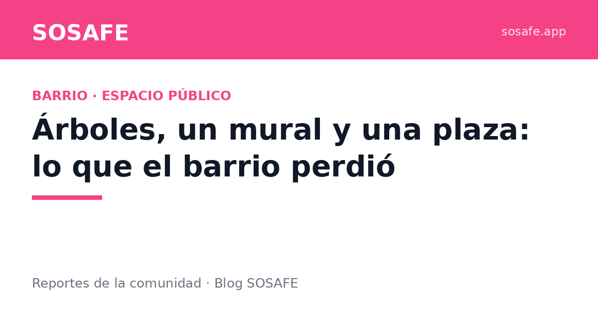 Árboles, un mural y una plaza: lo que el barrio pierde
