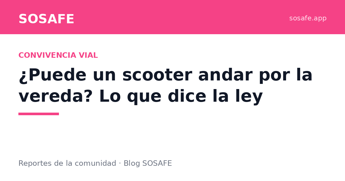 ¿Puede un scooter andar por la vereda? Lo que dice la ley