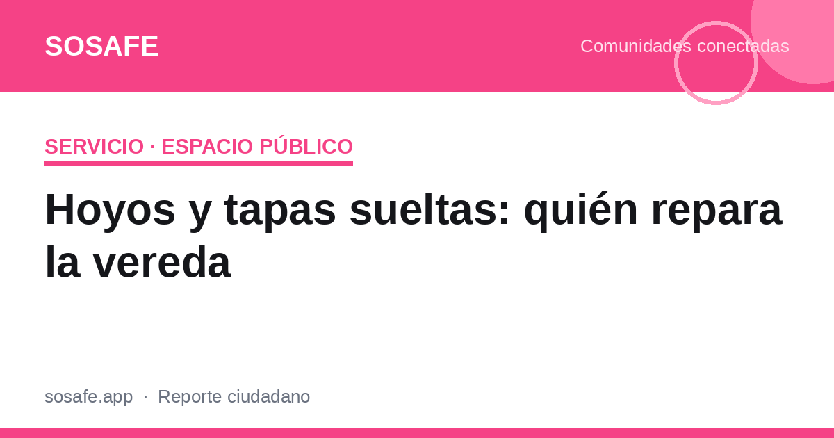 ¿Quién repara el hoyo de la vereda? Guía de reclamo