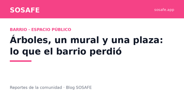 Árboles, un mural y una plaza: lo que el barrio pierde