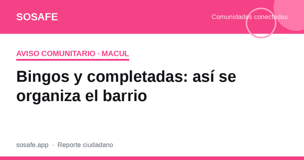 Bingos y completadas solidarias: cómo organizarlas