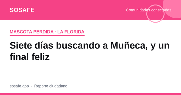 La búsqueda de Muñeca: 7 días y un final feliz