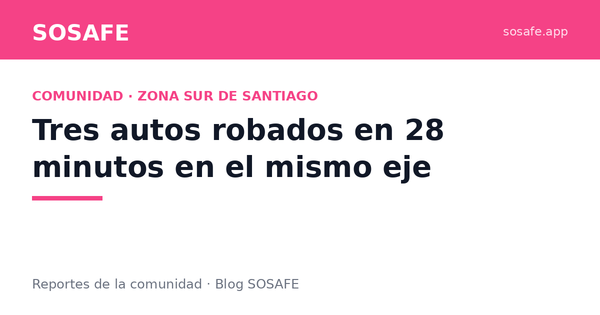 Tres autos robados en 28 minutos en La Granja