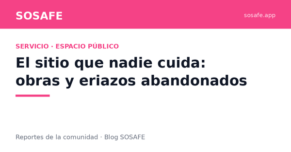 El sitio que nadie cuida: obras y eriazos abandonados