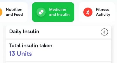 Total Insulin taken today.