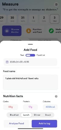 Add Foods as Text