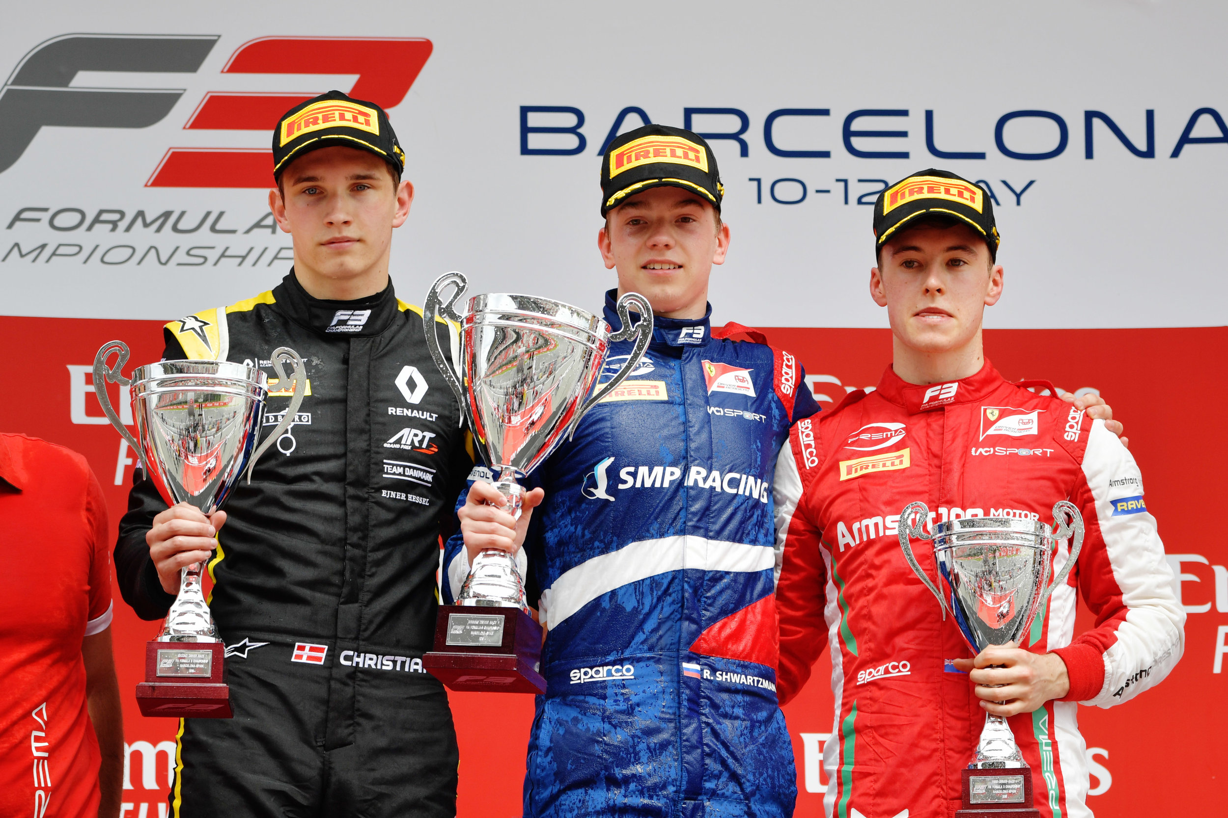 The maiden FIA Formula 3 podium, featuring a somber Lundgaard